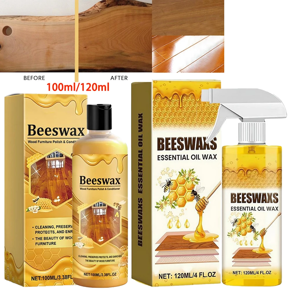 1/2/3pcs Furniture Solid Wood Care Polishing Beeswax Spray Waterproof Multipurpose Wear Resistant Wooden Floors Chair Cabinet