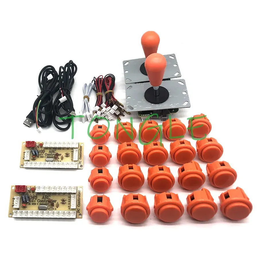 

2 Player Copy SANWA Arcade DIY Kit Zero Delay USB Board Game Controller Joystick Encoder To PC Raspberry Pi Stick OBSF 30mm Set