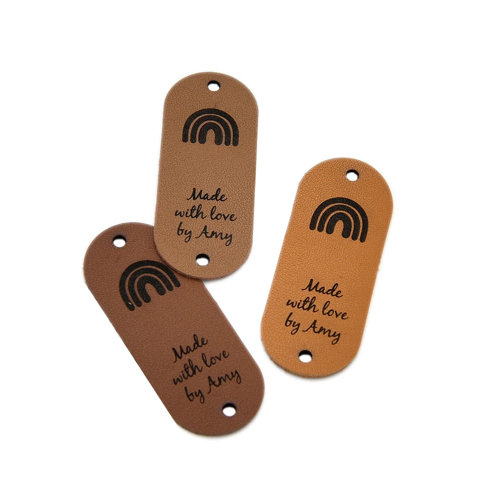 

Custom Laser Engraved 1x2.5" Leather Tags with Rivets - 1mm Eco-Friendly for Apparel, DIY Crafts (Free Rivets & Multi Sizes)
