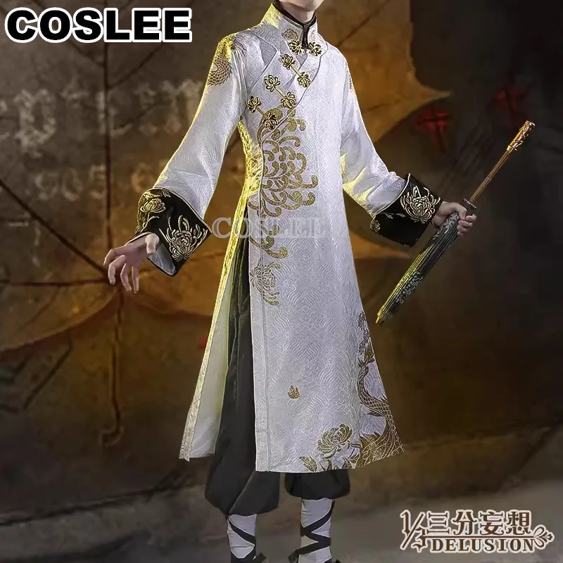 COSLEE Identity V The Soul of Umbrella White Guard & Black Guard Cosplay Costume Chinese Cheongsam Game Suit Halloween Party Out