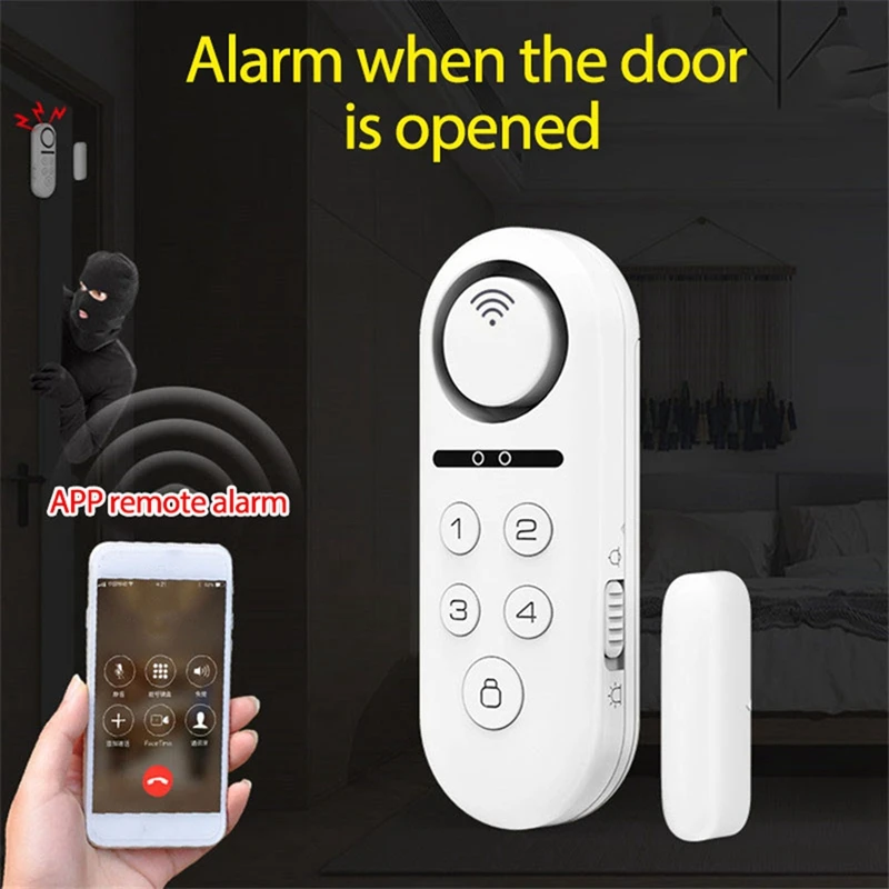 Tuya Smart Door Window Alarm Sensor Door Magnetic Remote Sound And Light Password Disarm Tuya Smart Home