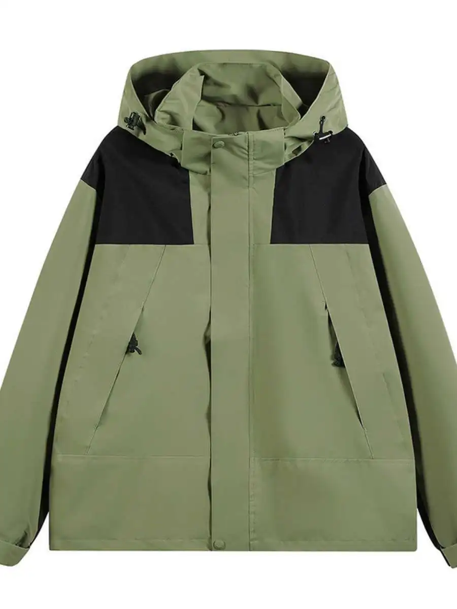 

Мужская повседневная куртка с капюшоном, весна-осень, новая, однотонная, модная, рабочая одежда, свободный крой, ветровка, верхняя одежда