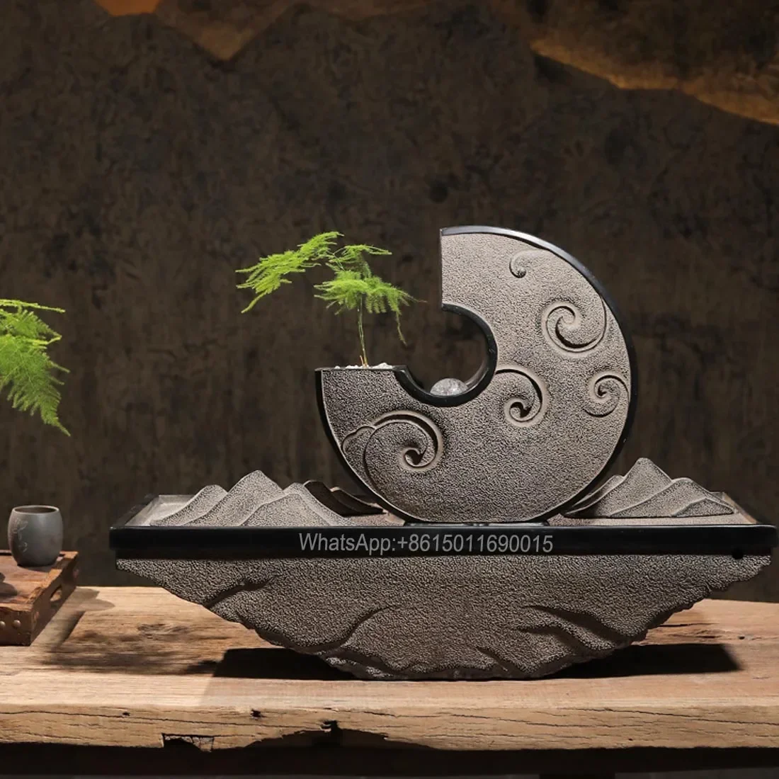 Creative New Chinese Desktop Water Fountain Office Lucky Crystal Ball Porch Zen Decorative Ornaments