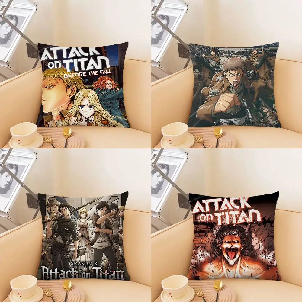 Japanese Anime Attack On Titan Retro Pillow Case Fashion Square Pillowcase Bedroom Sofa Room Ins Decoration Leisure