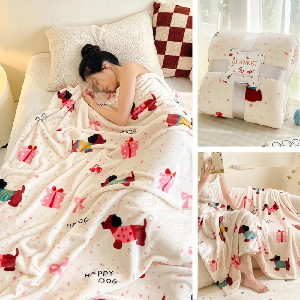 

Thickened Christmas Flannel Blanket Fluffy Throw Soft Xmas Sofa Blanket Comfortable Warm Aircon Blanket Happy New Year