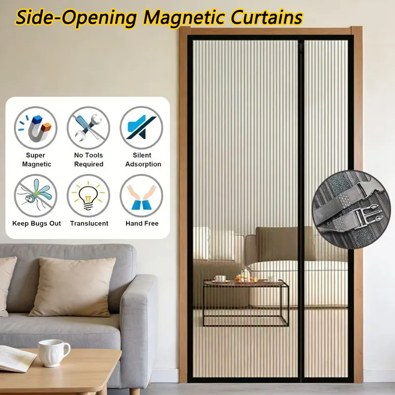 

Магнитная дверная занавеска от комаров — защита от насекомых и мух, невидимая сетка для летней кухни и входной двери в помещении