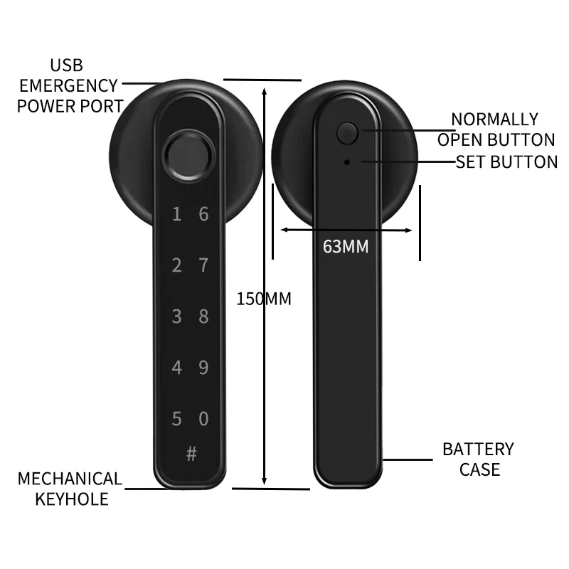 Smart Lock with Five in One Unlocking Mode for Indoor Wooden Door,Tuya Electronic Lock for Keyless Entry
