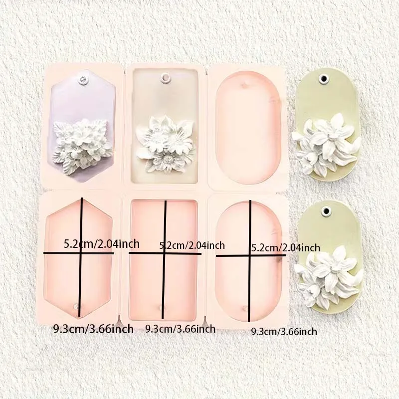 4-Style-Wachs-Silikonform, duftende Lufterfrischer für Autos, Schränke, Badezimmer, Schlüsselanhänger, Epoxidguss, DIY, Kunsthandwerk, Anhänger, Basteln – Detail 2