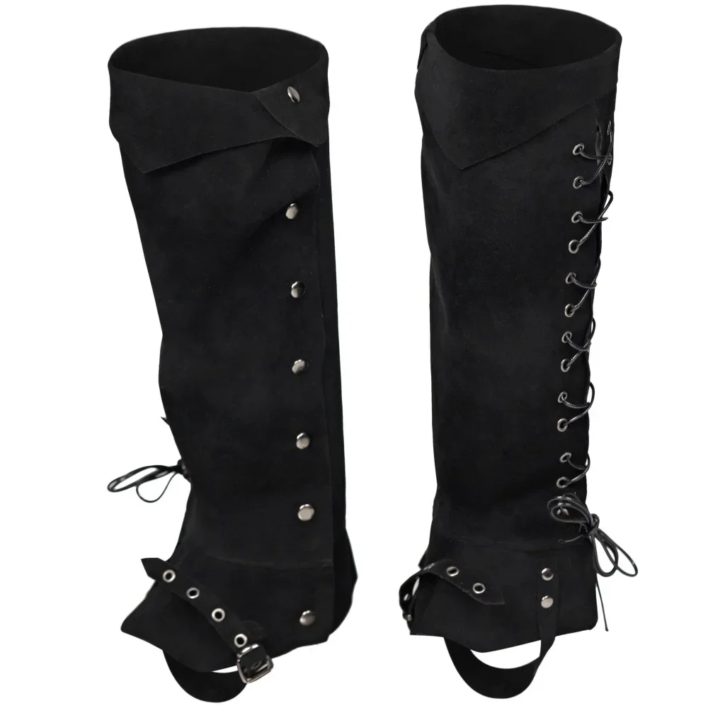 Medieval Victoria Shoes Boots Cover unisex Leg Guard Warm Suede Adult Gaiter Bandage Lace Up halloween carnival dress up party