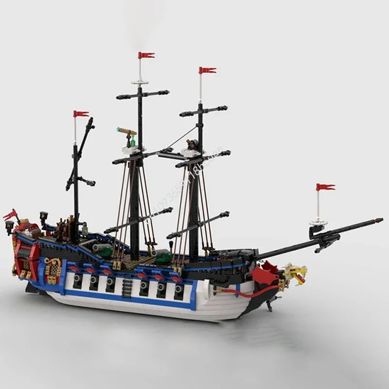 Cabeza de dragón Armada insignia barco Moc modelo de bloques de construcción juguetes para niños Festival regalos de navidad juguetes para niños