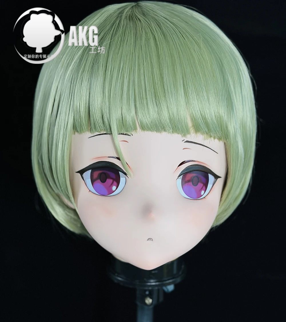 (AL80) Customize Character Crossdress Female/Girl Resin Half/ Full Head With Lock Cosplay Japanese Anime Game Role Kigurumi Mask