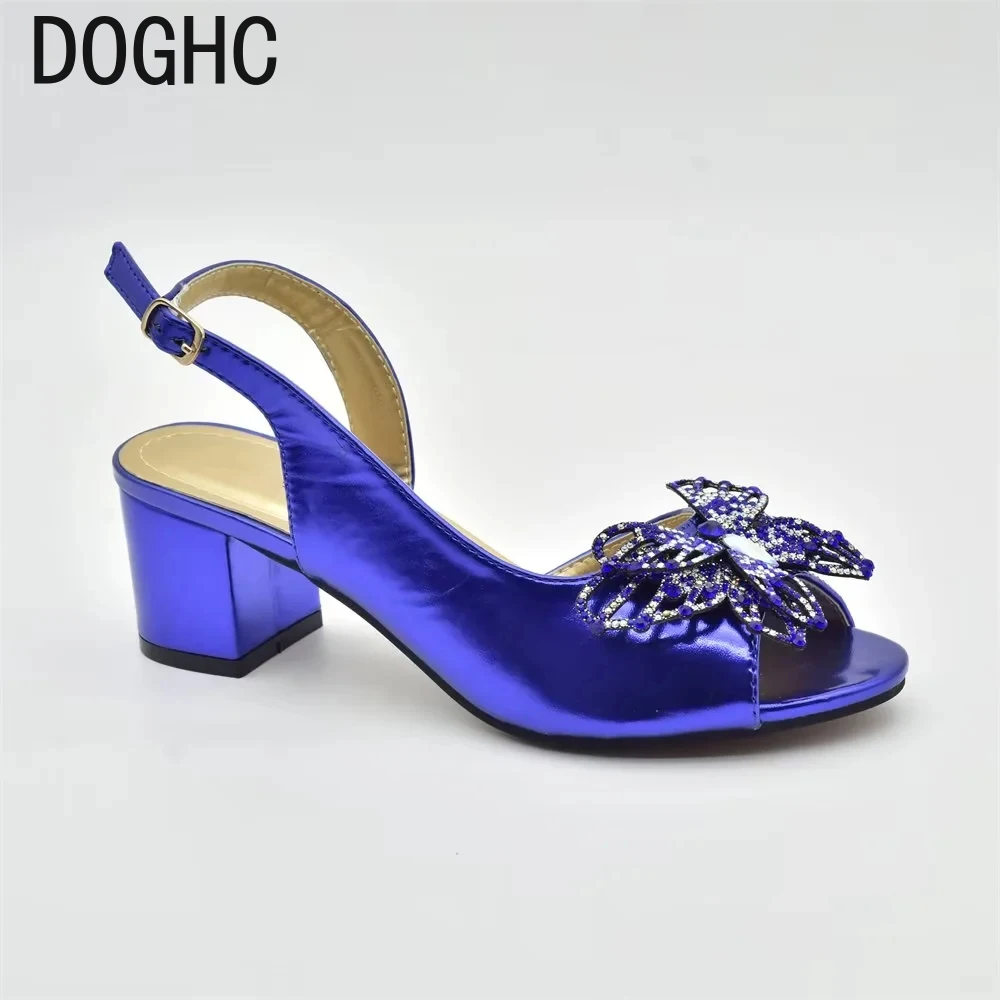 

Fashionable Italian Designers 2024 Luxury Round Toe Bright Diamond Bowtie Summer Women's Platform Chunky Low Heel Sandals