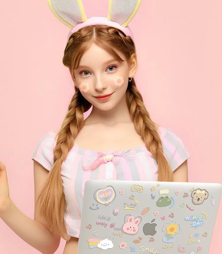 Cute Girl Cartoon Case for Macbook Air 13.6 M5 M1 Pro 14 M4 Air 15.3 13 M3 15 M2 Mac Cover A3113 A2681 A2442 A2941 Anti-Scratc