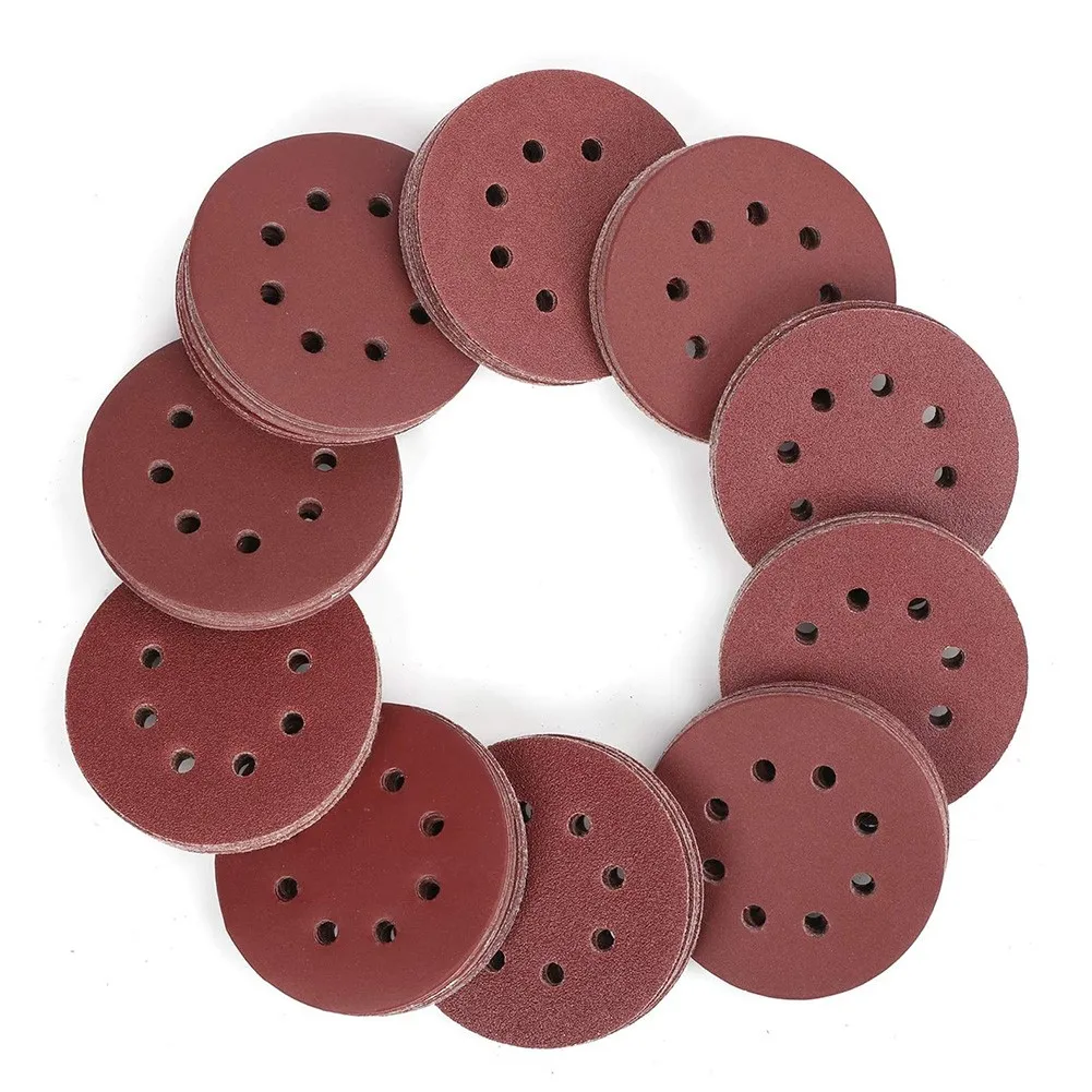 20pcs 5Inch 125mm Round Sandpaper 8-Hole Sanding Discs Hook And Loop Grit 40-2000 Orbital Sander Pad For Polishing Wood Metal