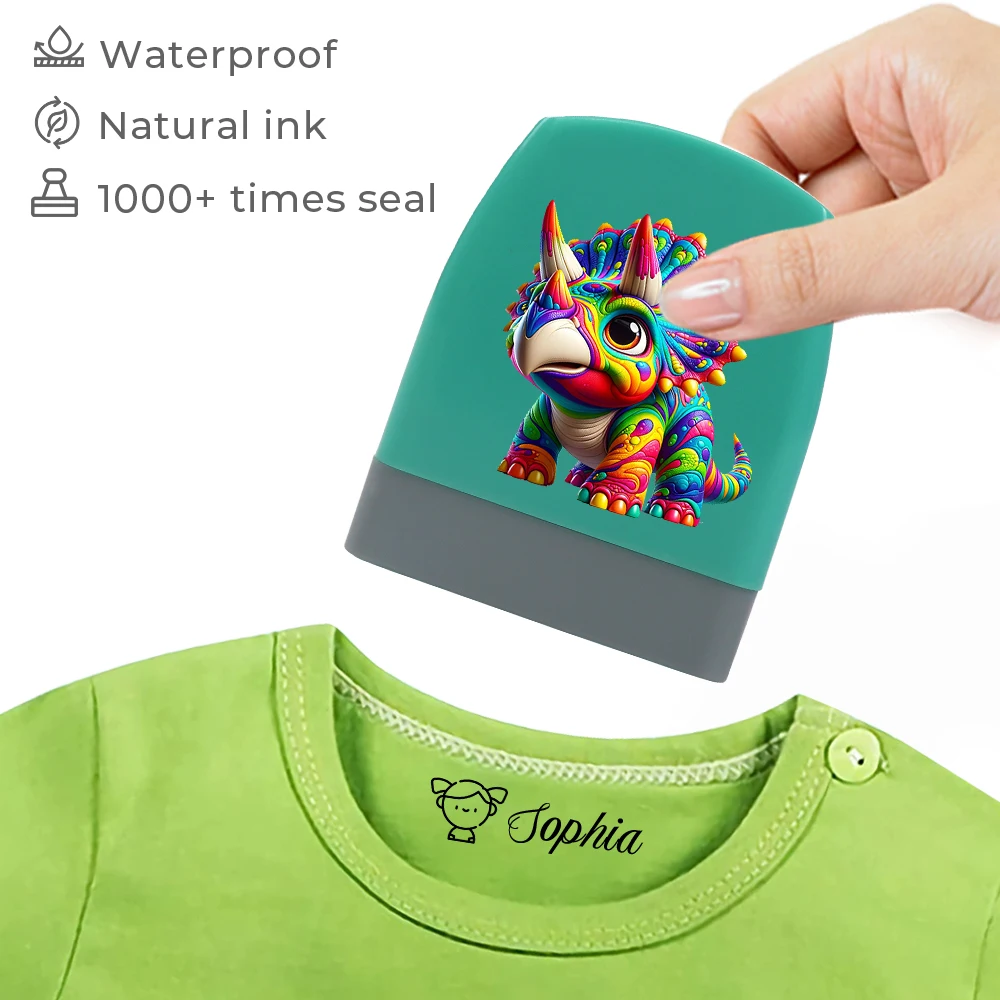 Dinosaur Stamp For Child Student Clothes Waterproof Non-Fading Clothing Mark Photosensitive Stamp sellos de juguete