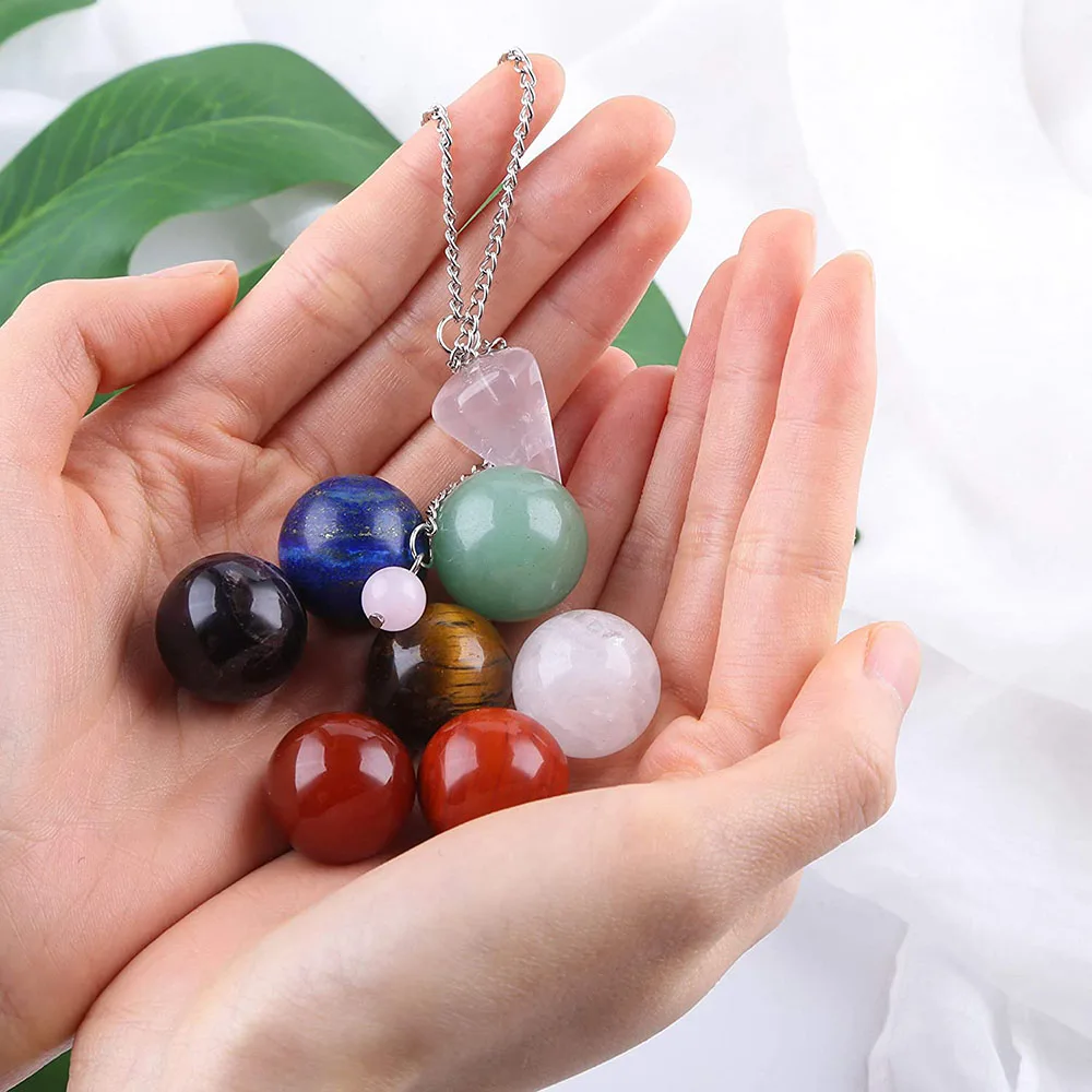 7 Stuks 20Mm Kristallen Bollen Kit Reiki Energie Chakra Balanceren Bol Genezende Kristallen Bal Meditatie Accessoires Huisdecoratie