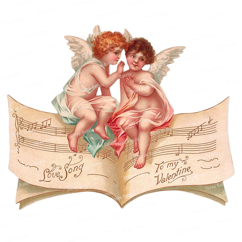 Three Ratels QCF51 Nostalgic European Angel Classic Mural Style Art Wall Sticker Indoor Scratches Blocking Waterproof