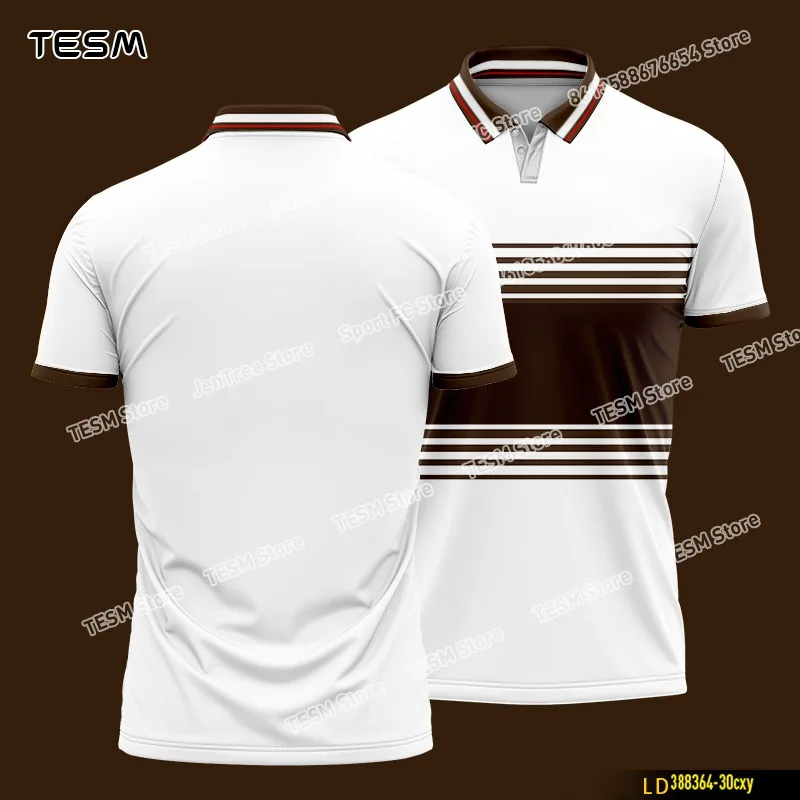

TESM Summer POLO Shirt Men Summer Sports V-neck T-shirt Street Trendy Short Sleeve 3D HD Print T-shirt