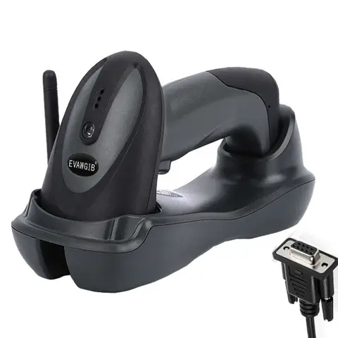 Handheld Wireless QR Barcode Scanner COMS 1D 2D Bar Code Reader with USB and RS232 Interface for Serial Connection