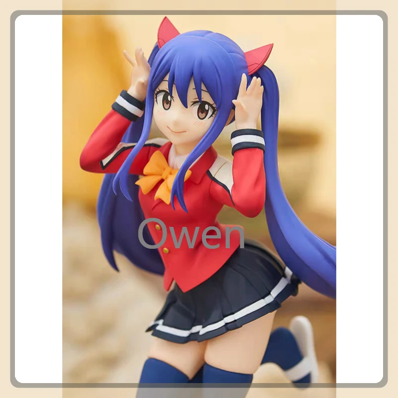 17cm Genuine Original Anime FAIRY TAIL Figurine Cute Girls Wendy Marvell Action Figures PVC Model Collection Toys Birthday Gifts