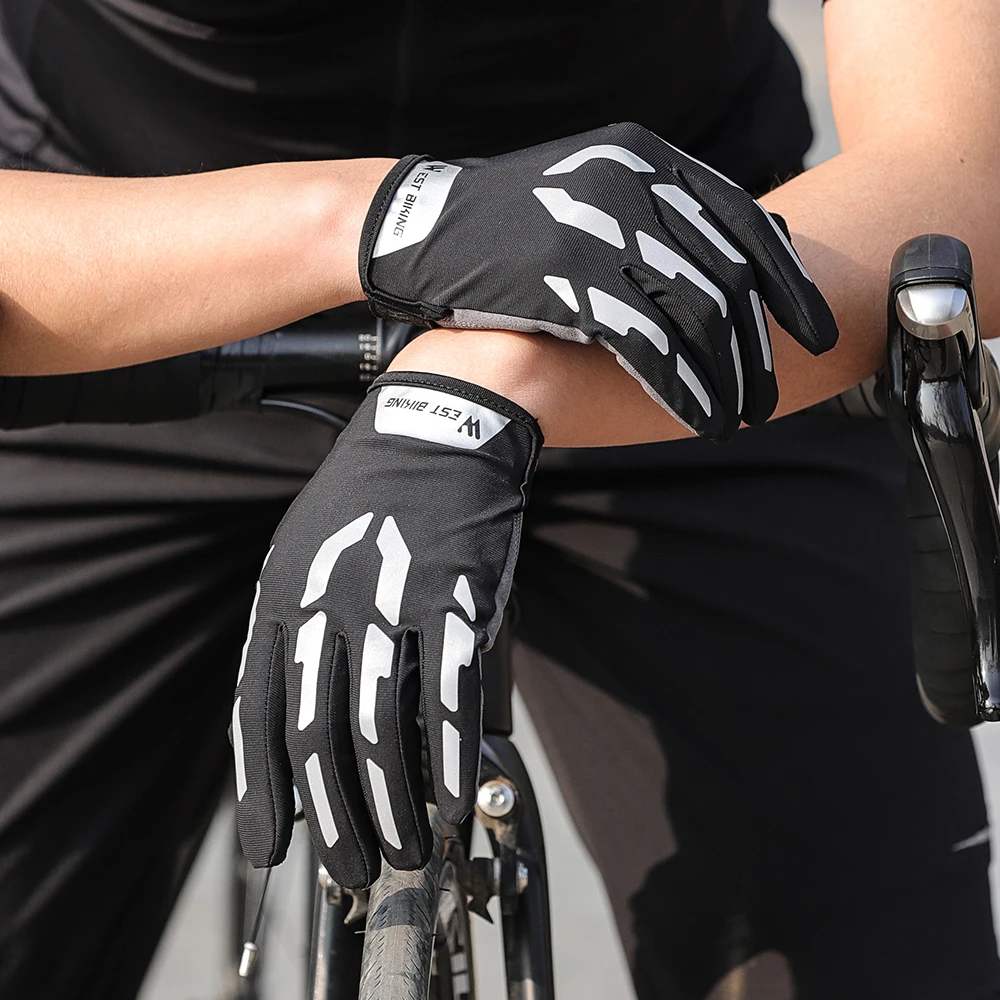 

Riding Gloves Bicycle Long Fingers Summer Breathable Gloves Mountain Bike Riding Equipment