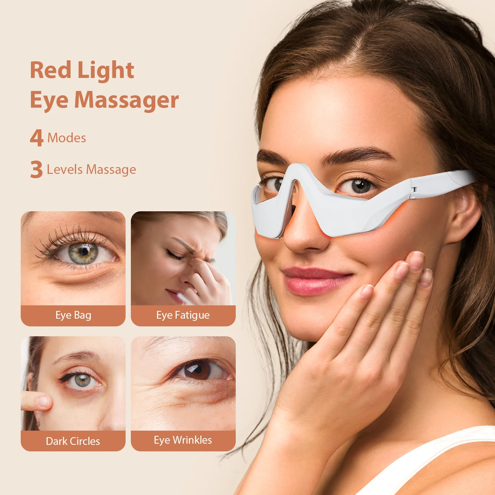 Masseur oculaire 3D Anti-âge EMS, soulagement de la Fatigue des yeux, Relaxation, élimine les cernes, soins oculaires