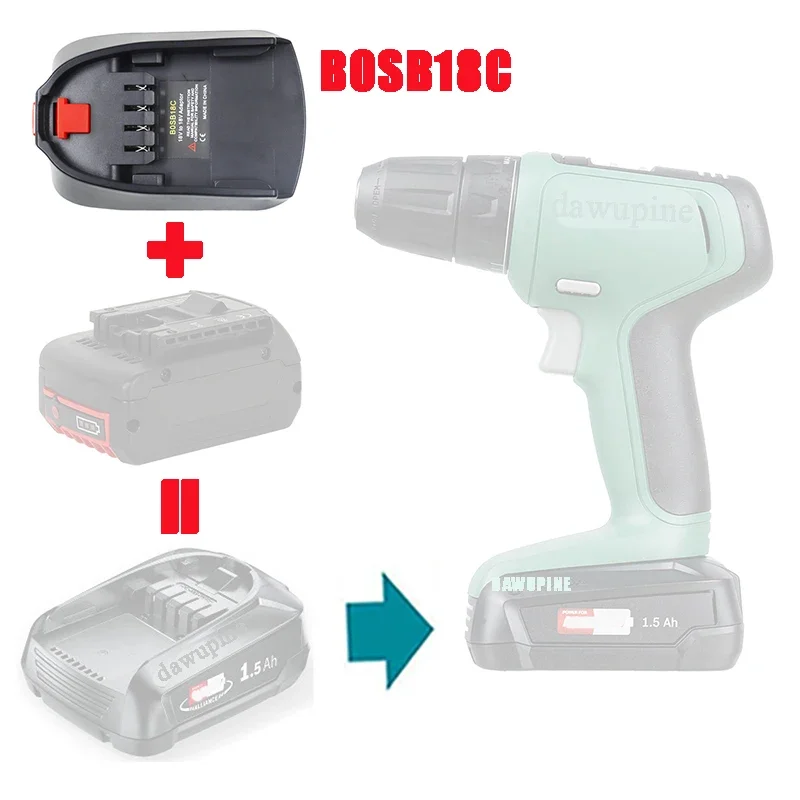 Imagem -02 - Adaptador de Bateria de Íon-lítio Conversor Bosb18c Mt18bsc Dm18bsc para Makita para Dewalt para Milwaukee para Bosch Casa Ferramenta de Lítio Todos os 18v