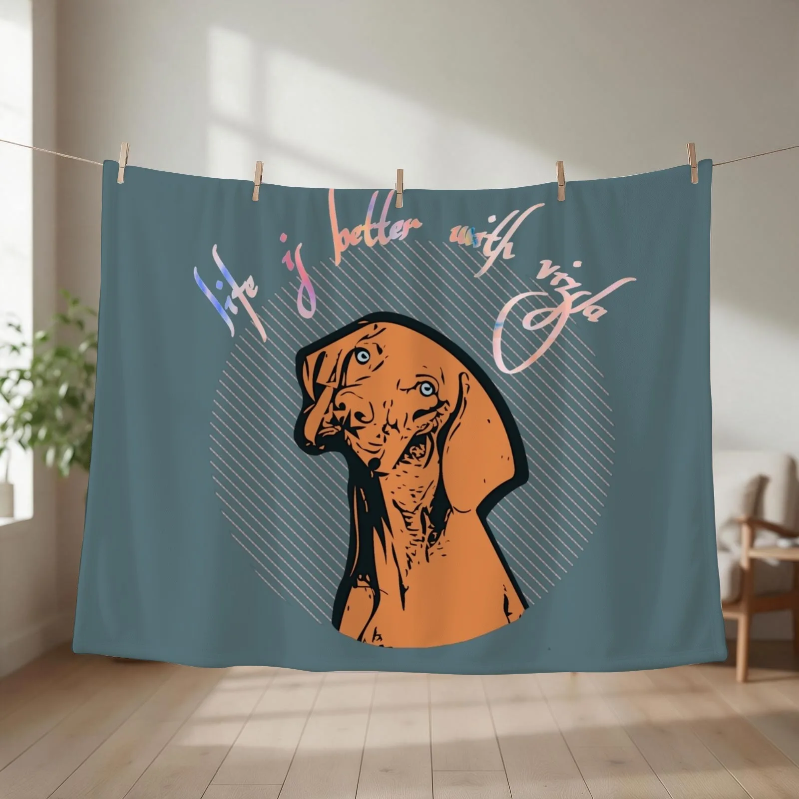 Hungarian Vizsla Pointer Dog Throw Blanket couch cozy soft plush fuzzy picnic outdoor blanket