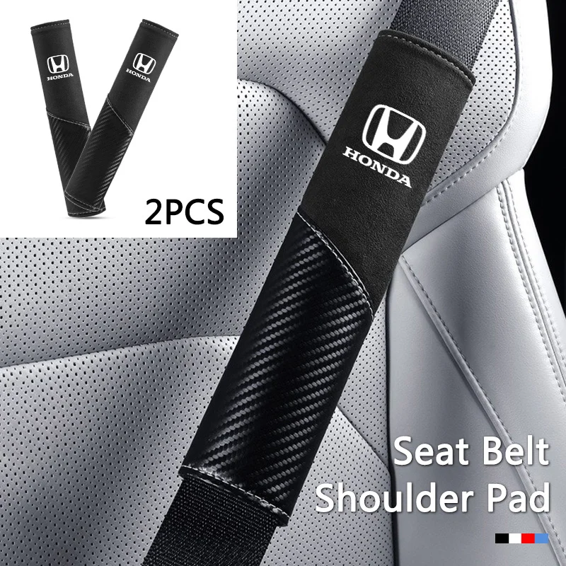 2 шт., автомобильный ремень безопасности из углеродного волокна, наплечная крышка, защитная накладка для Honda Mugen Power Civic Accord CRV Hrv Jazz CBR VTEC VFR