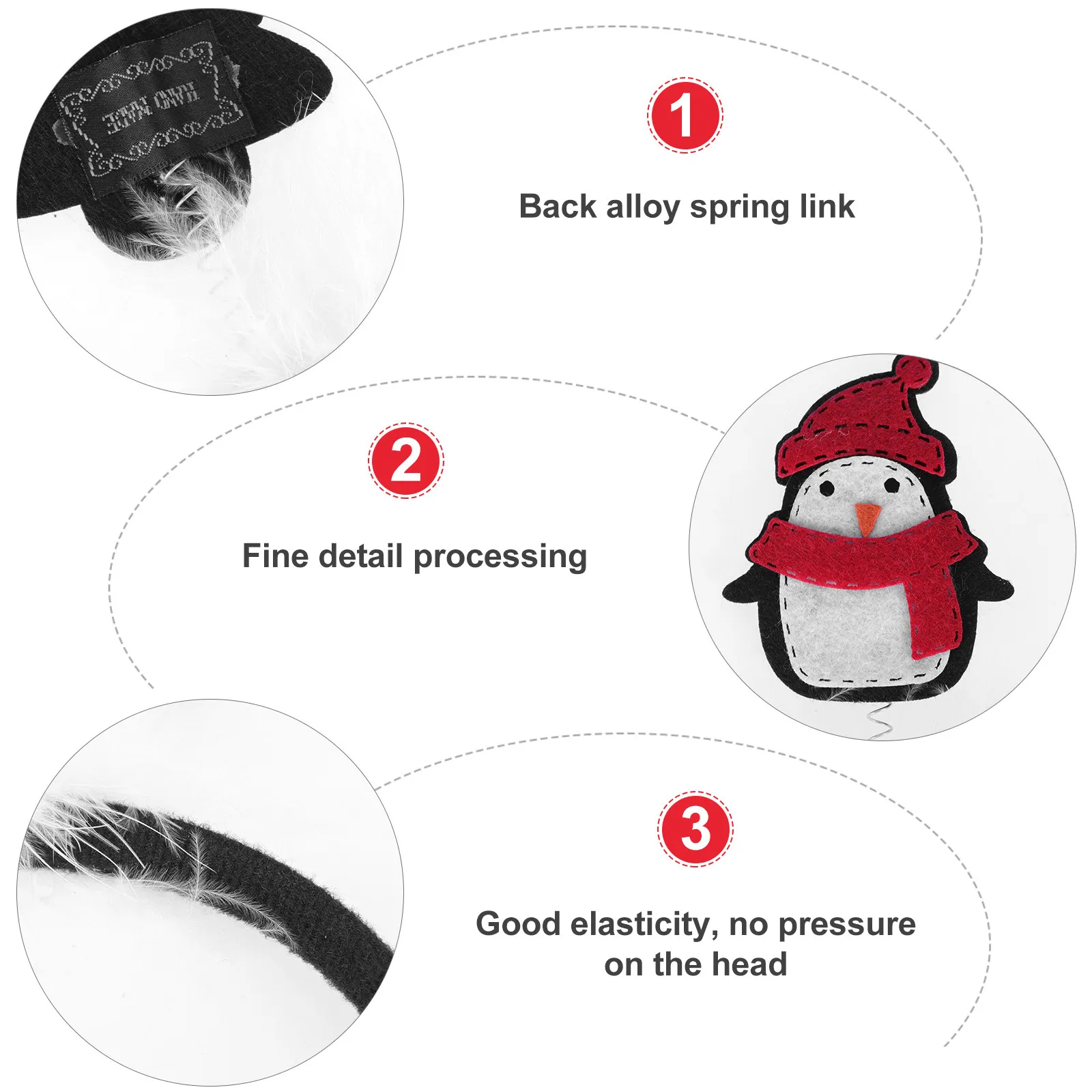 5pcs Christmas Hair Hoops Set – Festive Party Headbands for Holiday, Carnival & Costume Events 3
