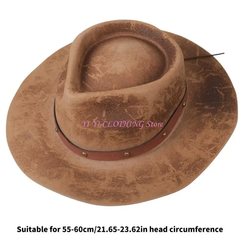 

N5KF Vintage Wool Fedoras Hat Cosplay Hat для женской винтажной вечеринки и ежедневной одежды