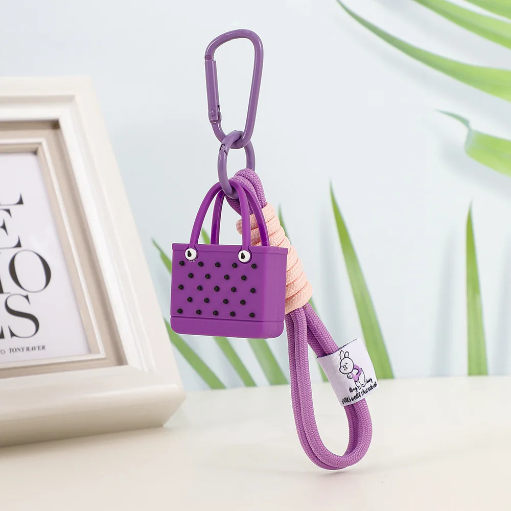 Simulation Beach Bag Keychain Women's Bag Pendant Decorative Pendant Car Hanging Decorative Ornaments image 4