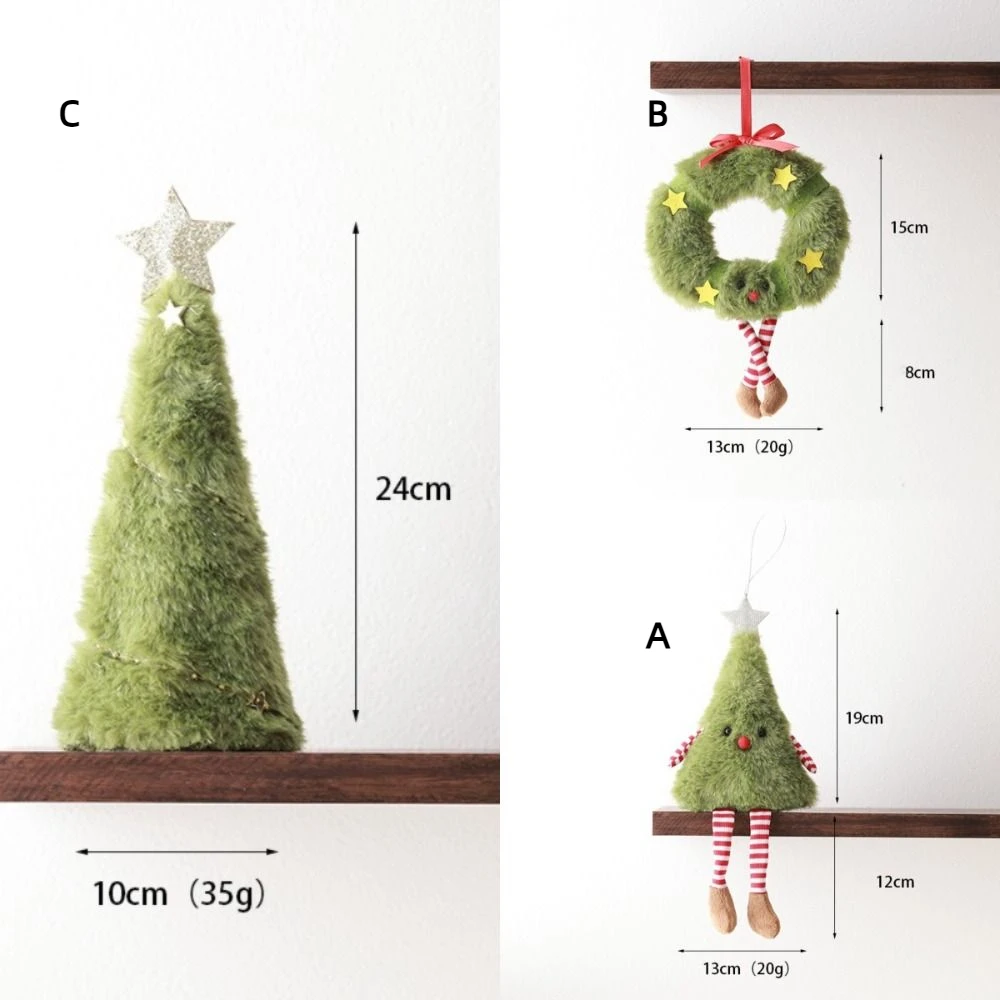 Милая рождественская елка Furrly, плюшевая кукла, пряничная кукла, мягкая игрушка, рождественские украшения, пара, 2025, новогоднее подвесное украшение