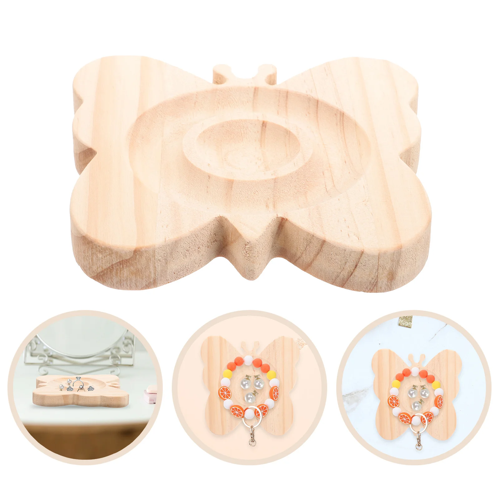 

Поднос для браслета, деревянная бабочка цвета, легкая тарелка для демонстрации ювелирных изделий, декоративный держатель для ювелирных изделий, поднос для браслета из бисера