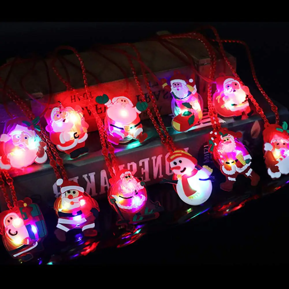 3 Styles Christmas Party Favors for Kids LED Light Up Bracelet Christmas Flashing Toys Treats Goody Bag Candy Halloween Gifts
