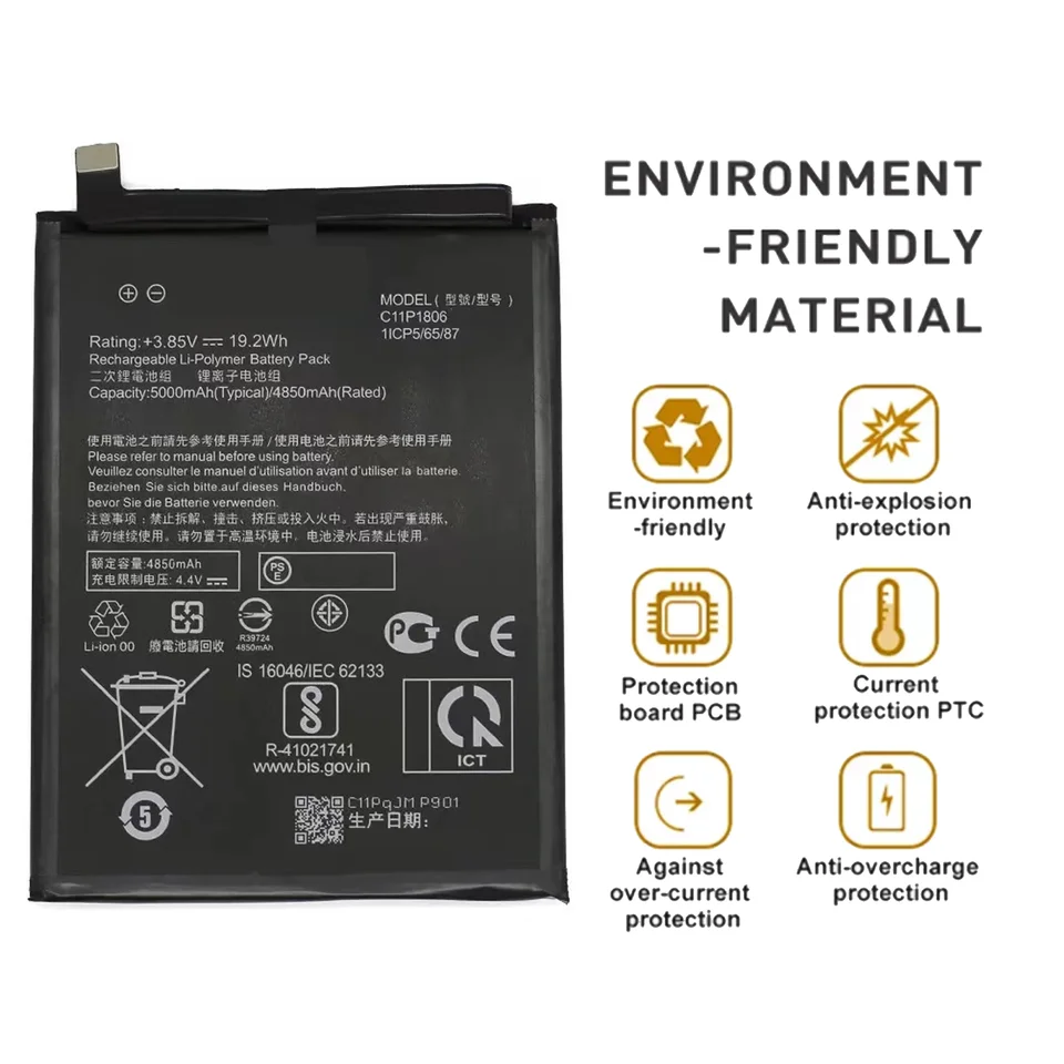 Batería C11P1806 para ASUS ZenFone 6 ZF6 ZS630KL I01WD pieza de reparación de alta capacidad 4