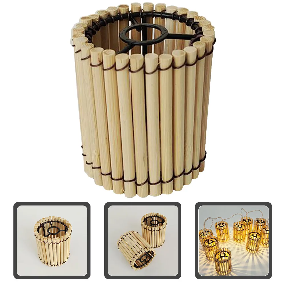 

Маленький бамбуковый абажур в винтажном стиле, декоративный подвесной светильник, комфортный для глаз, для потолочного светильника