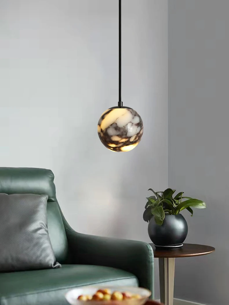 Natural Stone Pendant Lamp 12CM Wire Height Adjustable G9