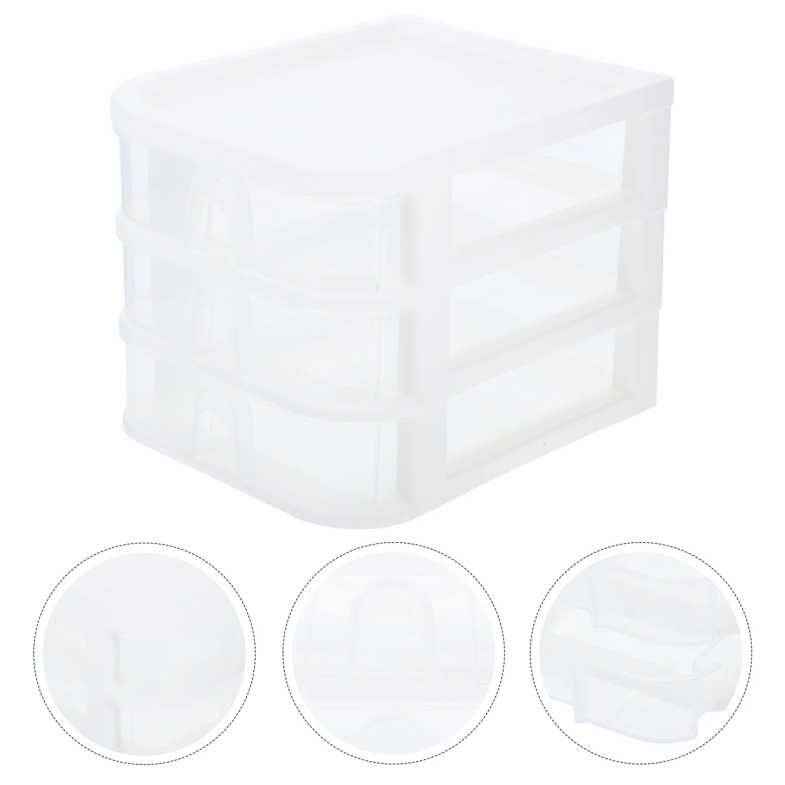 

Desktop Drawer Box Office Storage Organizer Smooth Gliding Plastic Trunk Transparent Lightweight Portable Makeup Stationery