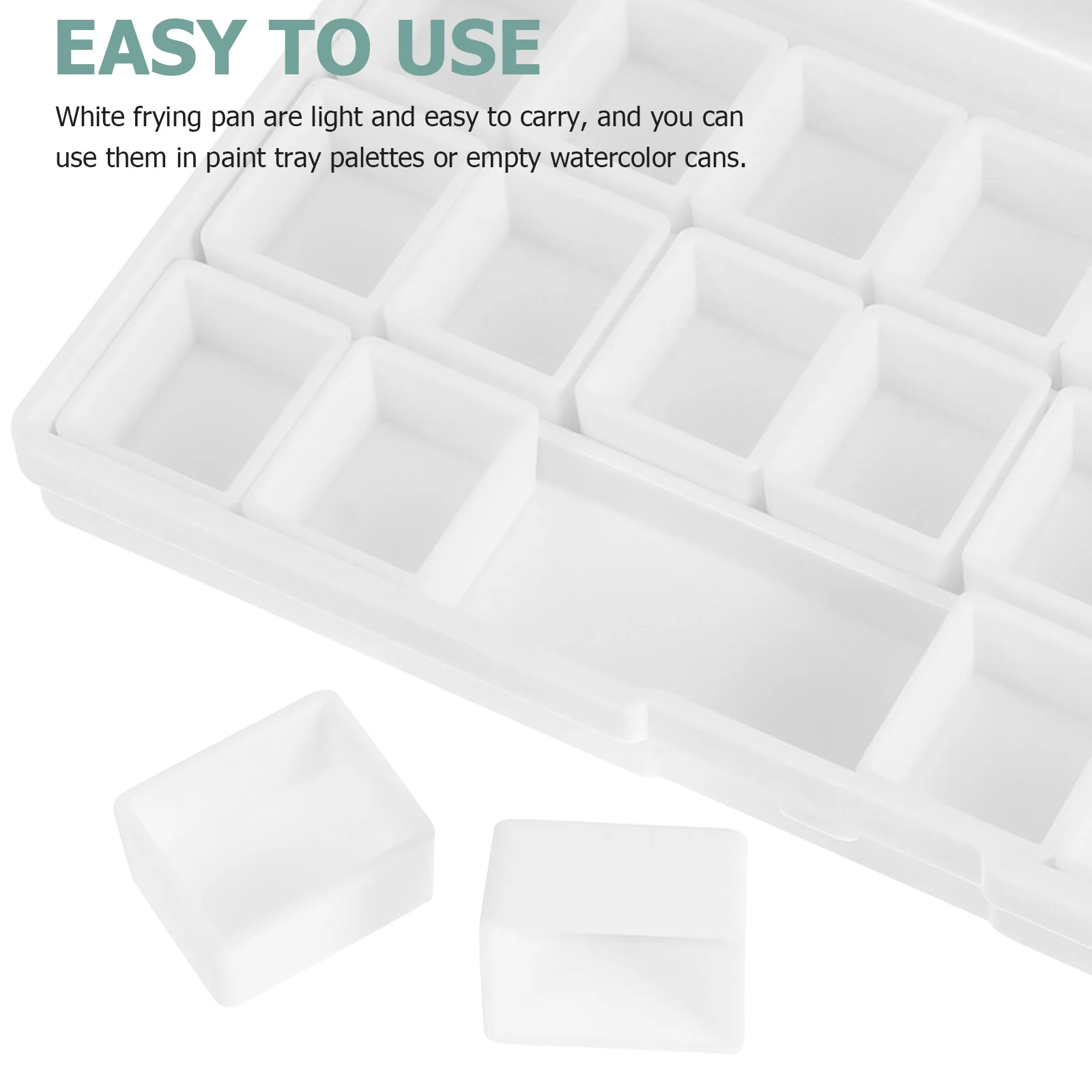 

50Pcs Empty Half Pans for Watercolor Paints Transparent Plastic Palette DIY Painting Set Easy Clean Compact Size