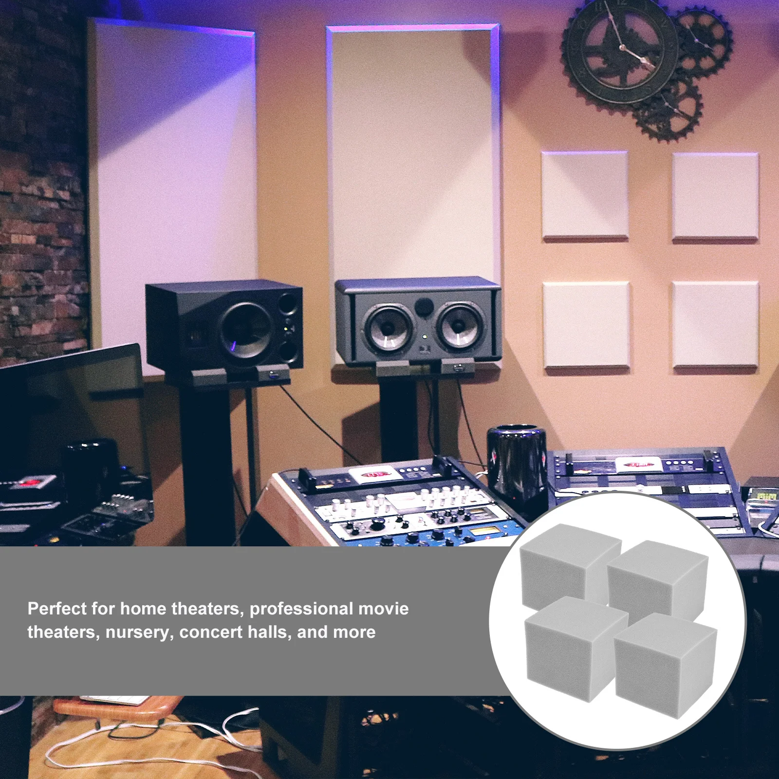 

4pcs Sound Absorbing Foams Low Frequency Bass Trap Acoustic Wall Tiles For Studio Soundproofing Foam Panels