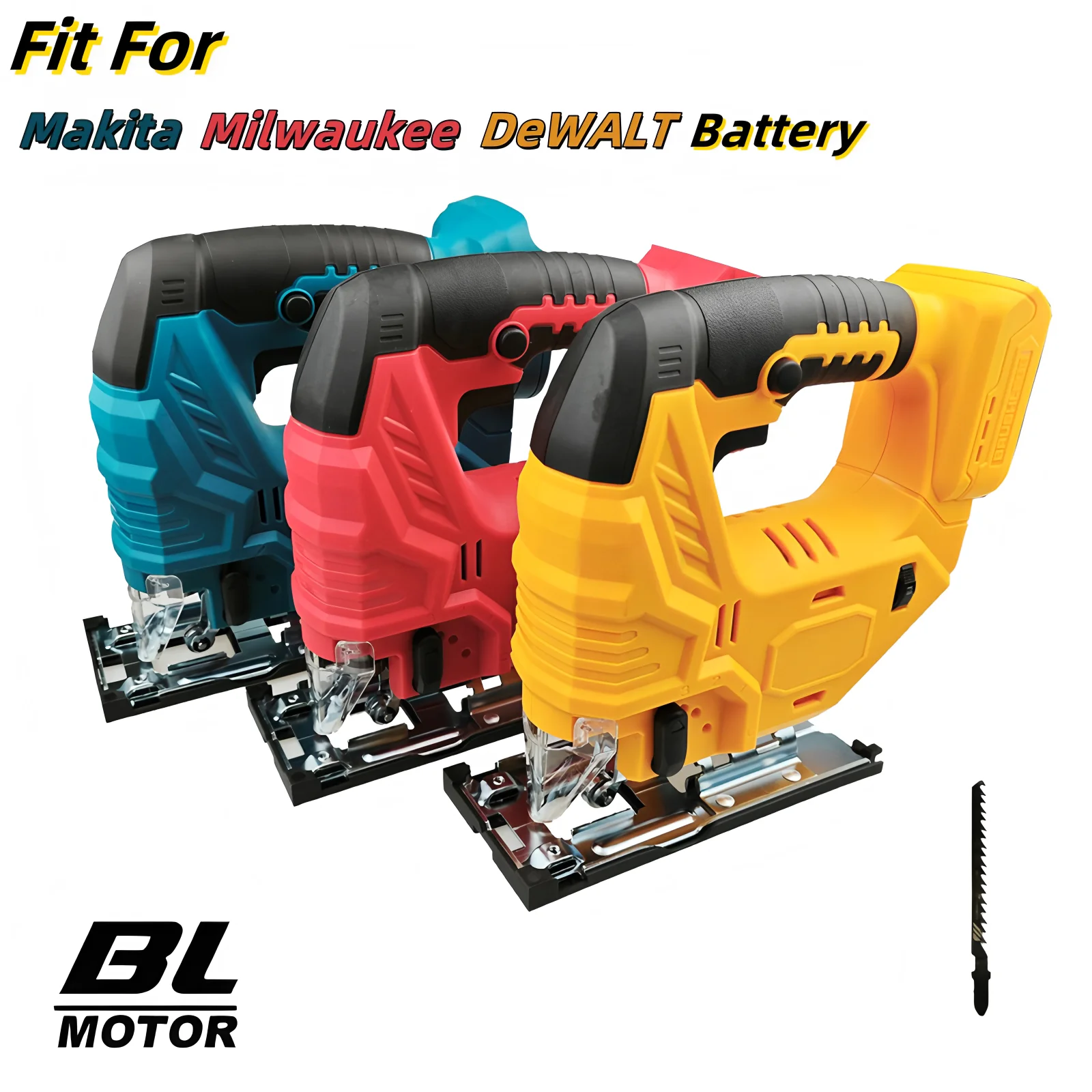 

Brushless Electric Curved Saw Cordless Jig Saw Multifunction Carpenter Power Tool Fit For Dewalt/Makita/Milwaukee 18V Battery