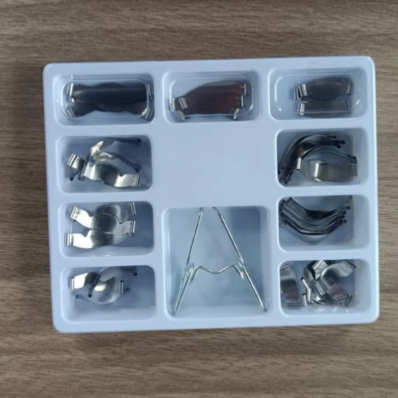 5 Sets Dental 1.330 Saddle Contoured Metal Matrices Matrix Universal Kit With Spring Clipse