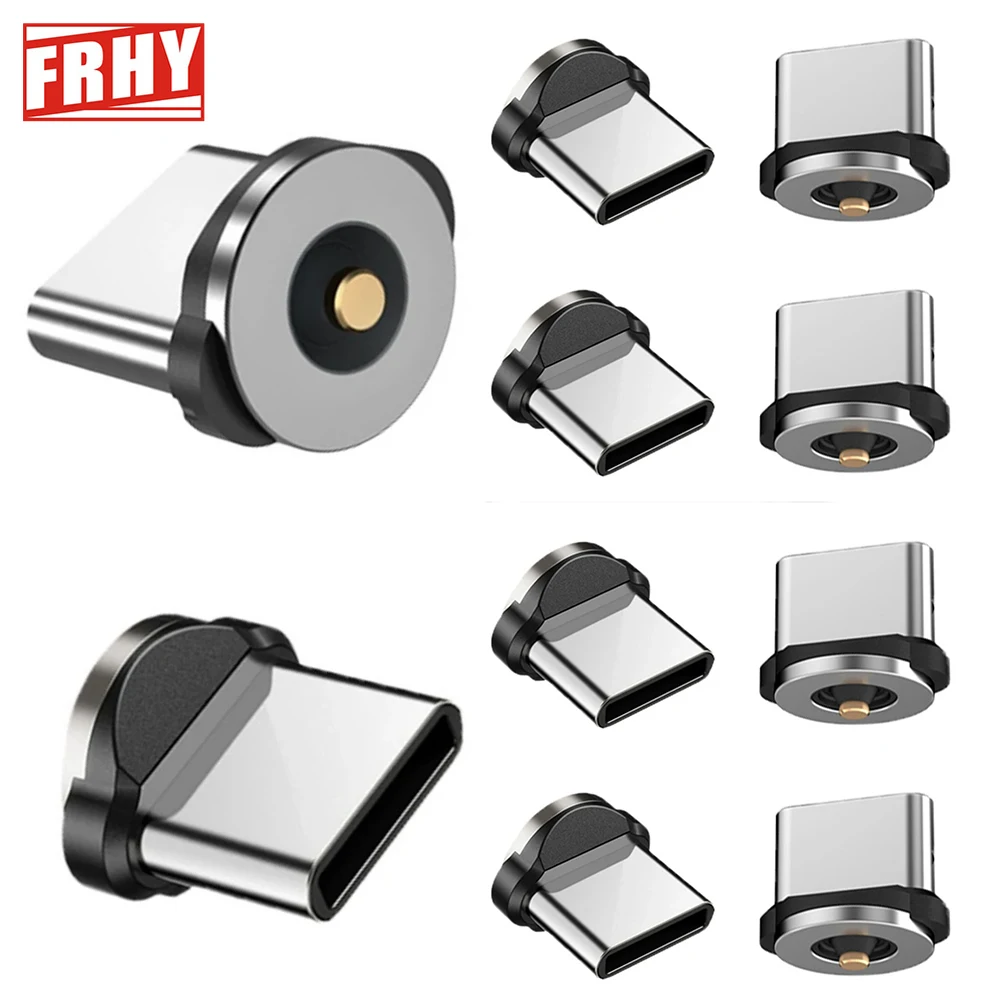 10PCS Magnetic Type-C Charger Heads - 2.4A Fast Charging & Data Sync, Durable Aluminum Alloy Replacement Connector Kit
