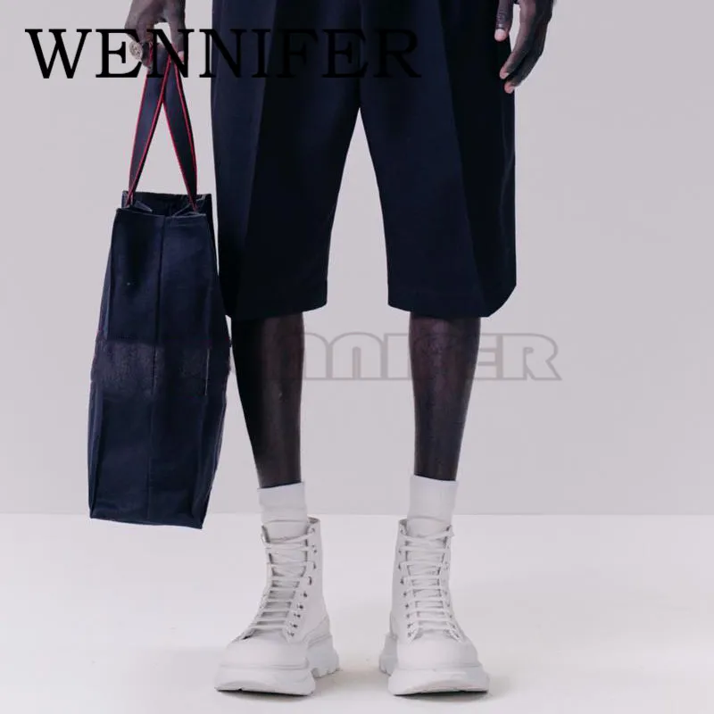 

Unisex Canvas Chunky Platform High-top Sneaker Round Toe Lace-up Women Ankle Boot Designing Running Men Flatform Rubber Trainers