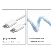 B50B-For Iphone 15 Macaron Data Cable Dual Type-C Fast Charging Braided Data Cable C To C 60W 100Cm Charging Cable,Pink Easy To