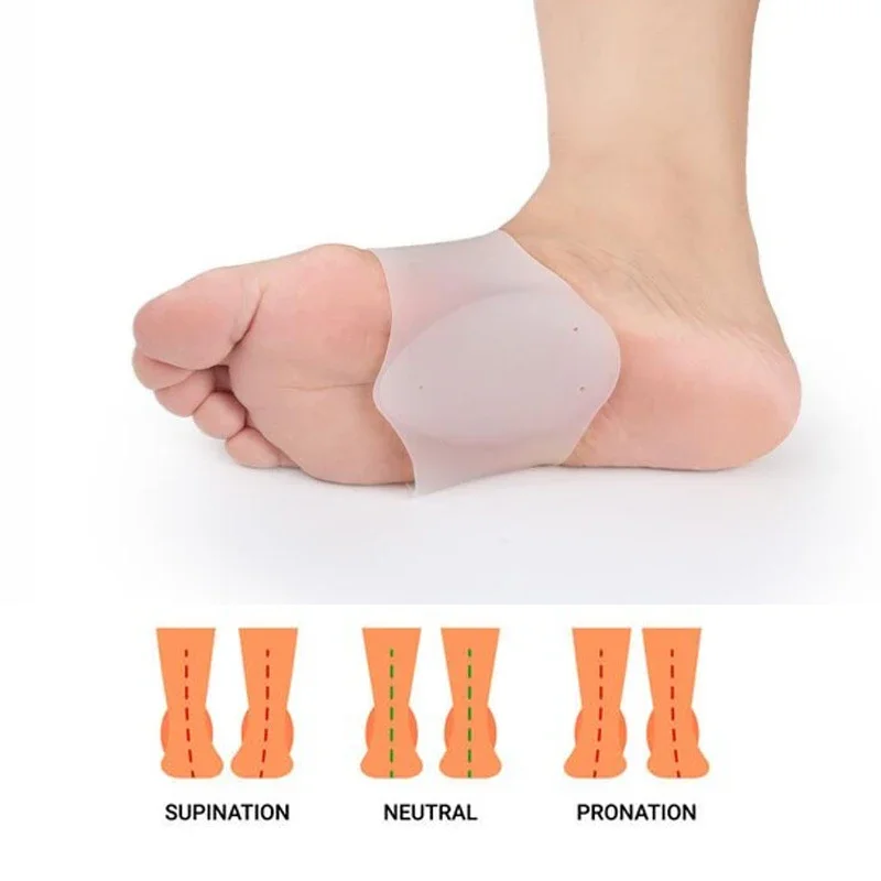 1Pair Arch Support Brace - Non-Slip Sole Foot Arch Support Plantar Fasciitis Heel Pain Aid Feet Care Absorb Shock Cushion