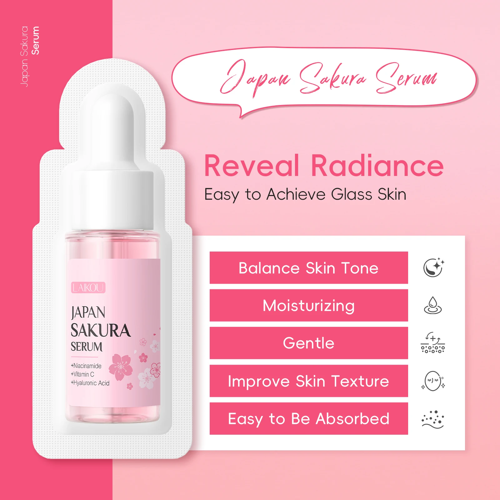 LAIKOU Japanese Sakura Skin Ca - Skincare Glad2Glow review and price