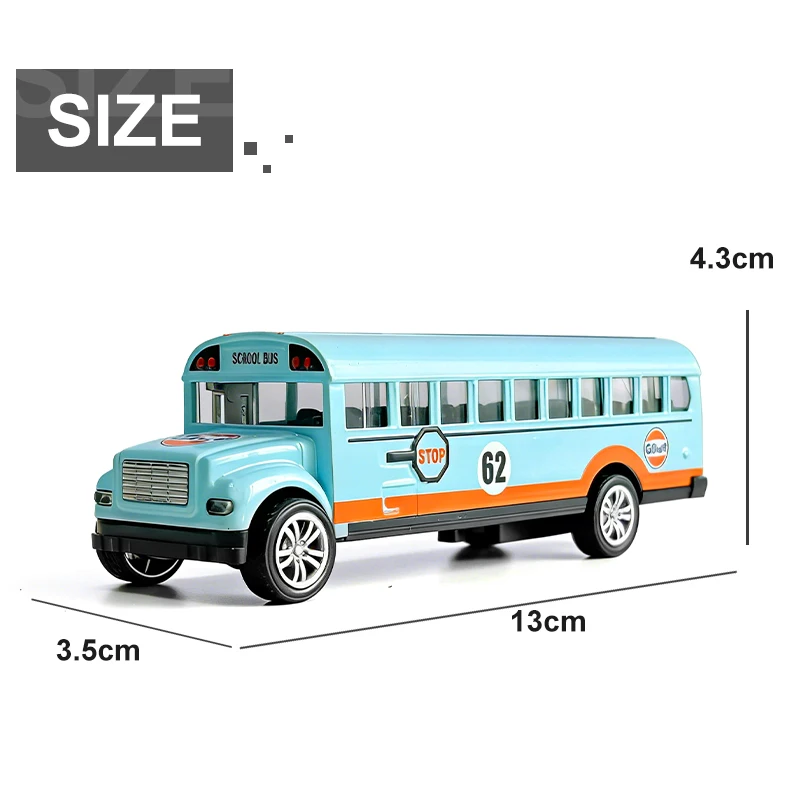 Modelo de Autobús Escolar GULF de Aleación a Escala 1:70, de Alta Calidad, Clásico, con Mecanismo de Retroceso, Réplica de Vehículo en Miniatura para Colección o Regalo