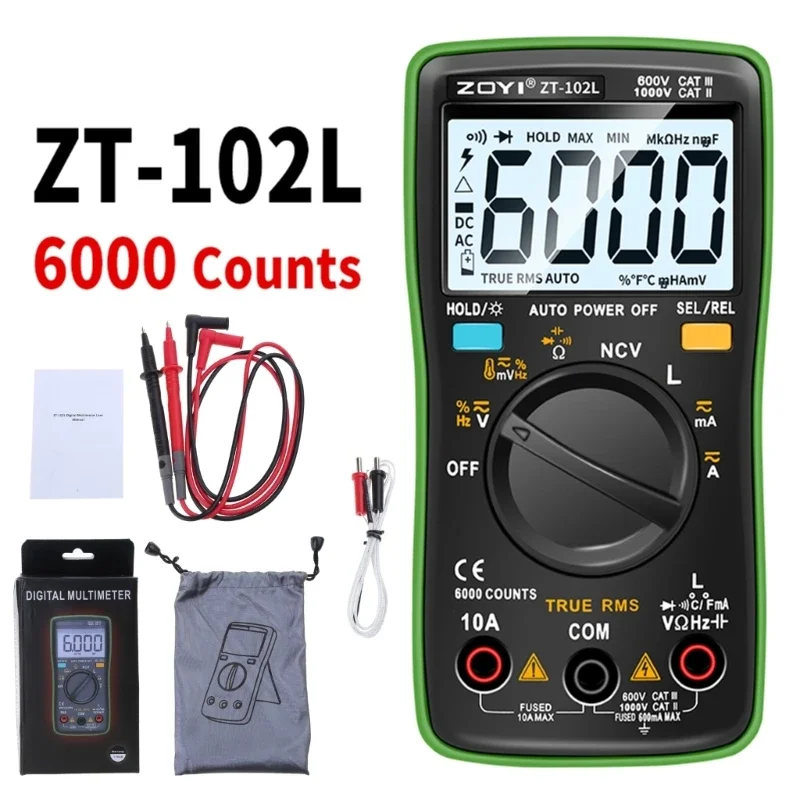 ZOYI ZT-102L Multimeter Automatic Measurement Resistance Tester High-precision Inductance 60H Ammeter Digital Capacitance Meter